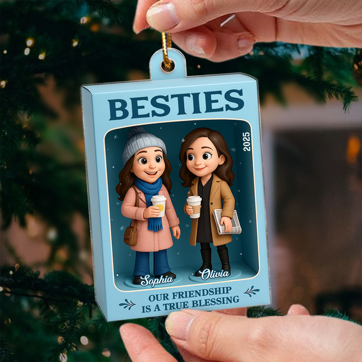 Besties Where You Lead I Will Follow Toy Box Style - Personalized Acrylic Ornament - Christmas Gift For Best Friends