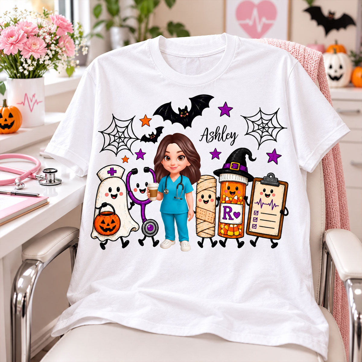 Halloween Cute Nurse Things - Personalized Shirt - Halloween Shirt For Nurse