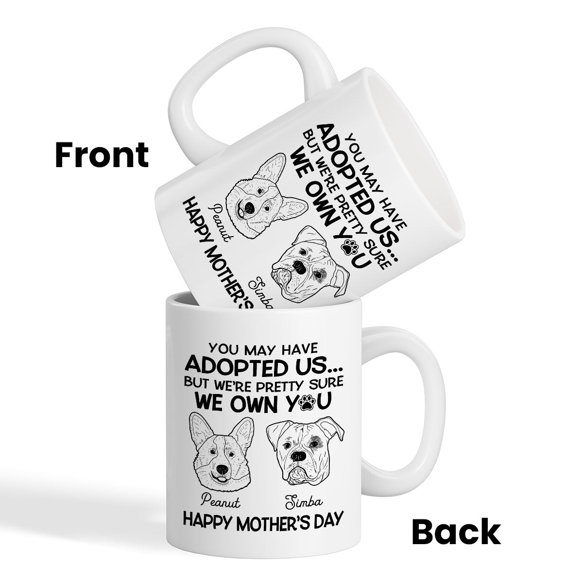 You May Adopted Me I Own You Gift, Father‘s Day Gift For Dog Lovers Personalized Mug