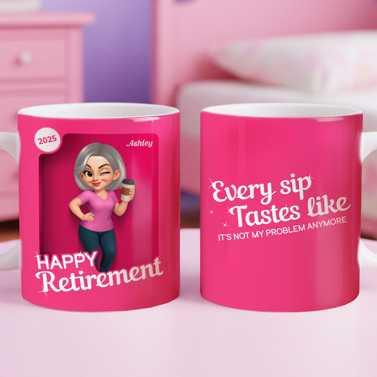 Every Sip Tastes Like It's Not My Problem Anymore - Personalized Mug - Retirement Gift for Boss, Coworker, Grandma