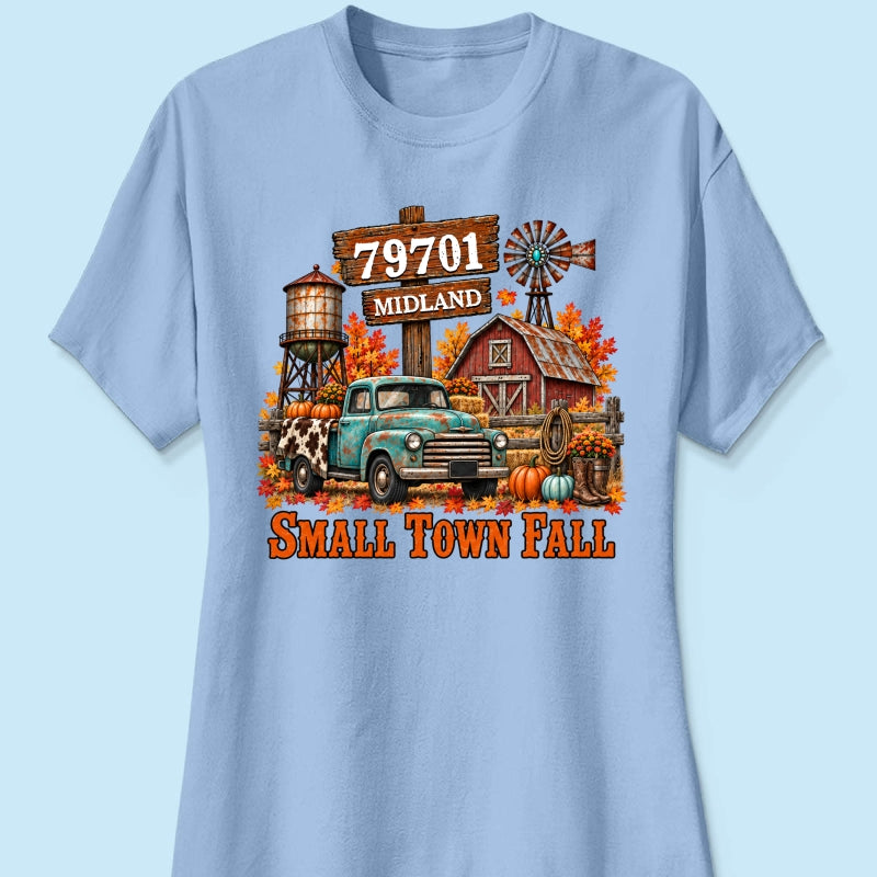 Small Town Fall Western Zip Code - Personalized Shirt