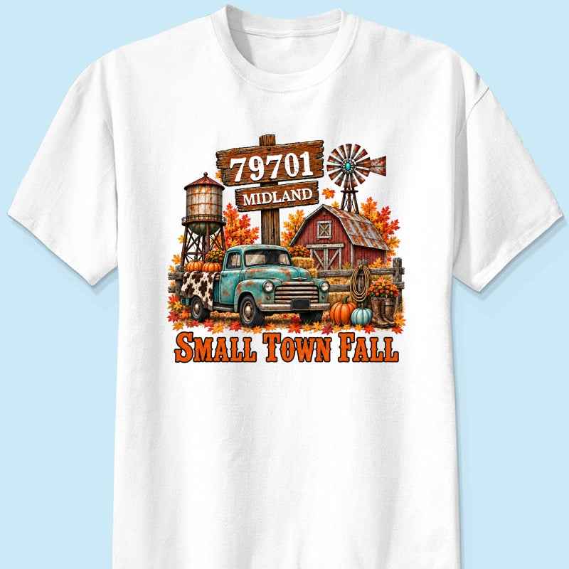 Small Town Fall Western Zip Code - Personalized Shirt