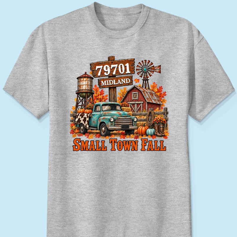 Small Town Fall Western Zip Code - Personalized Shirt