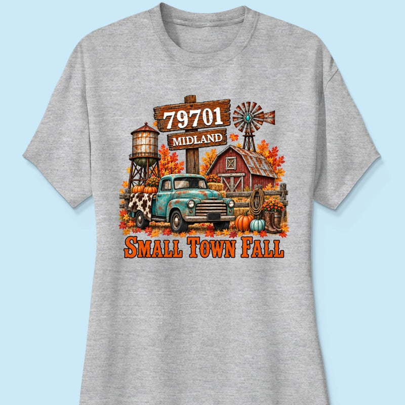Small Town Fall Western Zip Code - Personalized Shirt