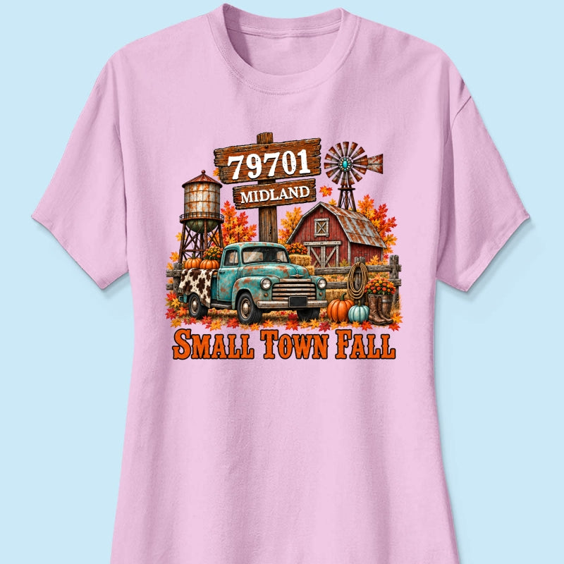 Small Town Fall Western Zip Code - Personalized Shirt