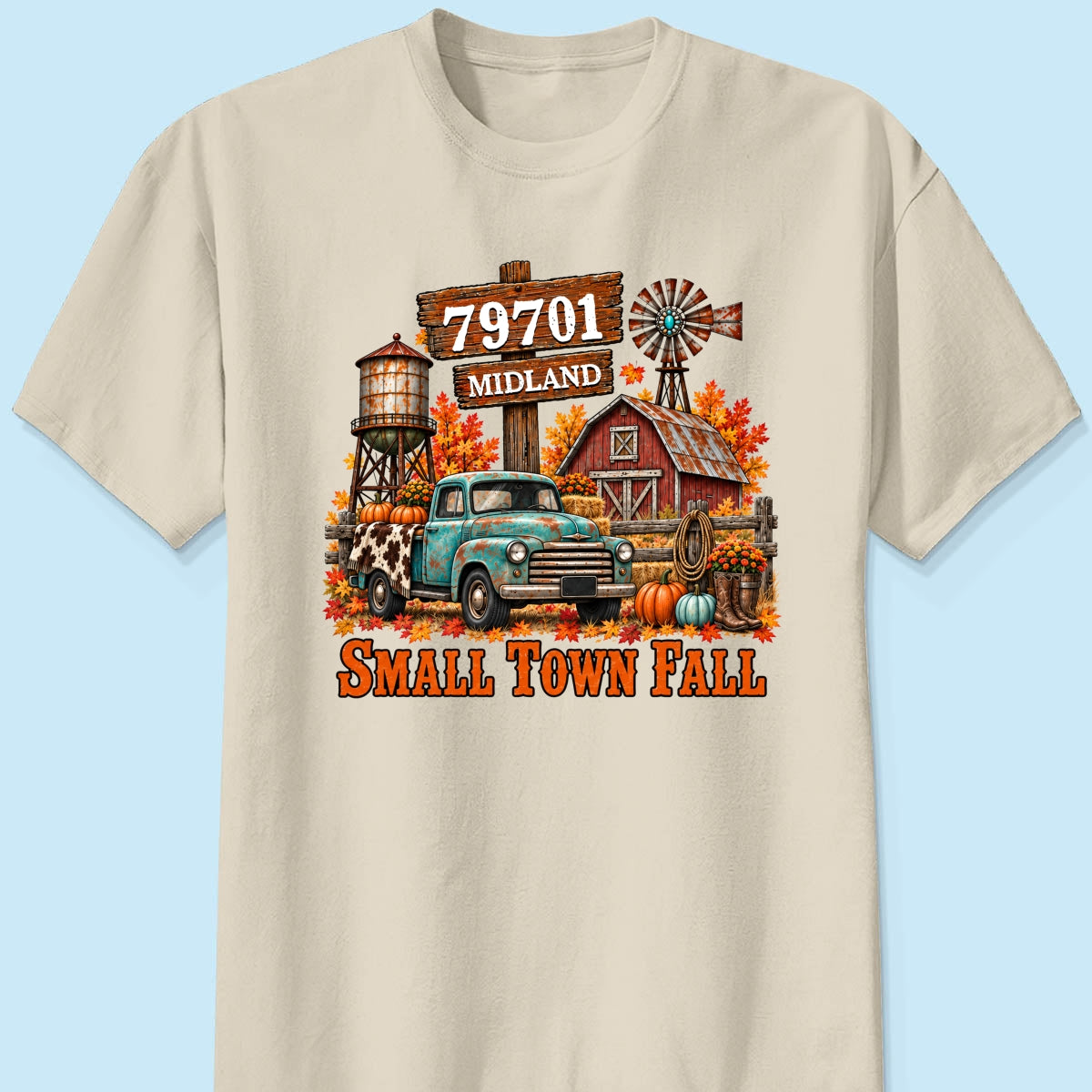 Small Town Fall Western Zip Code - Personalized Shirt