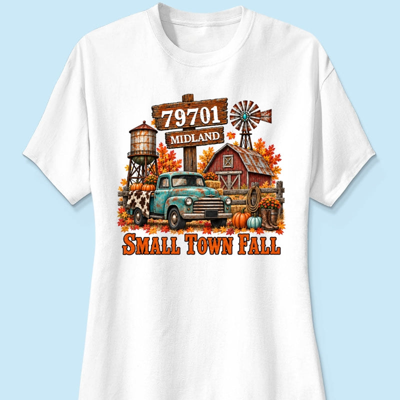Small Town Fall Western Zip Code - Personalized Shirt