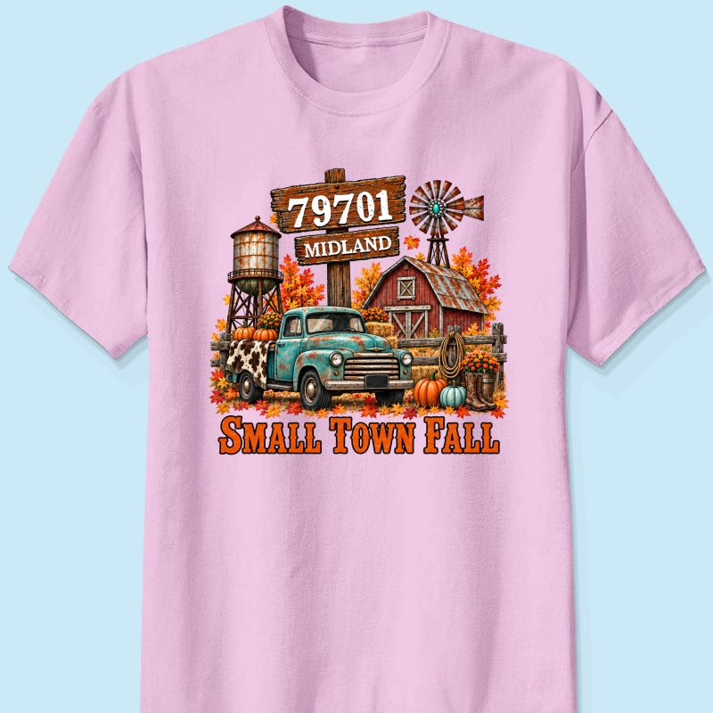 Small Town Fall Western Zip Code - Personalized Shirt