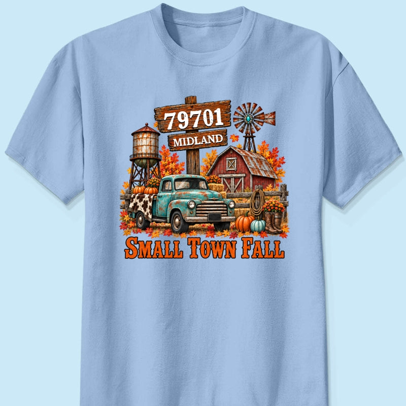 Small Town Fall Western Zip Code - Personalized Shirt