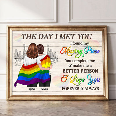 Pride Month LGBTQ+ Couple The Day I Met You Personalized Poster, Gift For Couple
