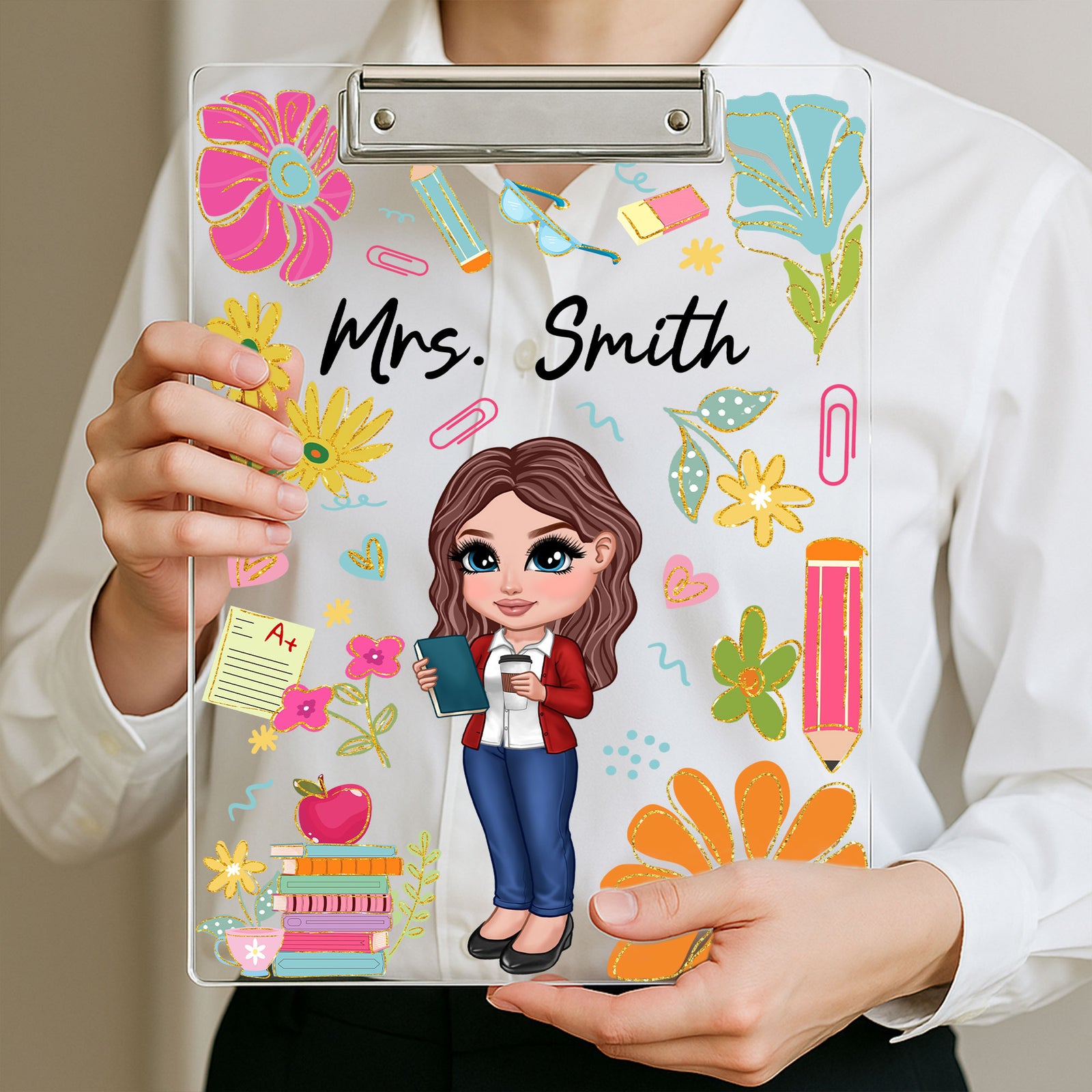 Boho Floral Teacher Personalized Clipboard, Teacher Appreciation Gift, , End Of Year Gift, Back To School Teacher Supplies