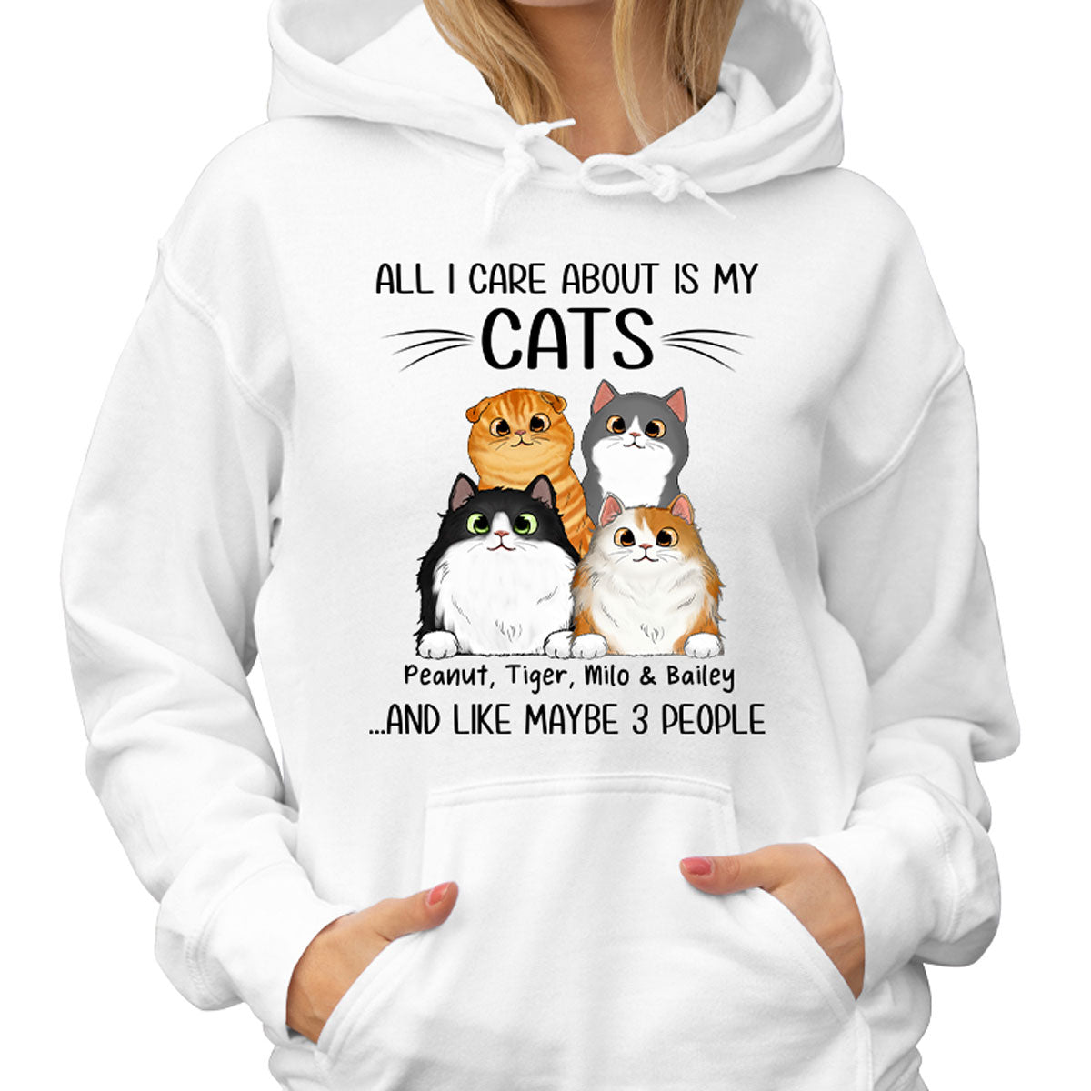 All I Care About Is My Cats And Like Maybe 3 People Personalized Shirt