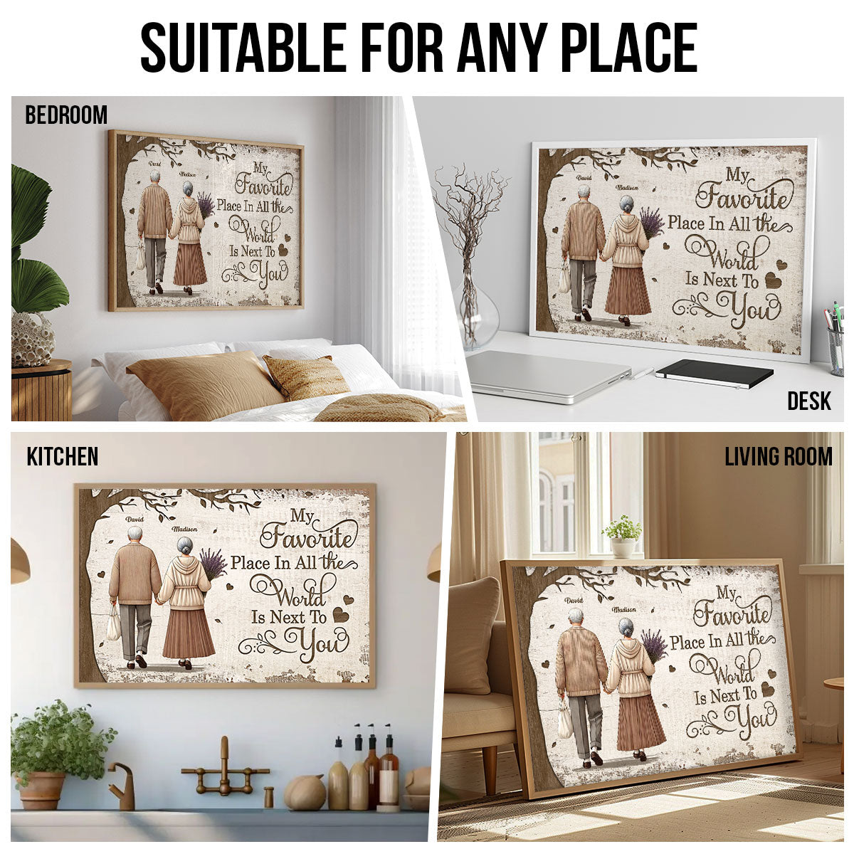 Favorite Place In The World Old Couple Personalized Poster, Gift For Him, For Her