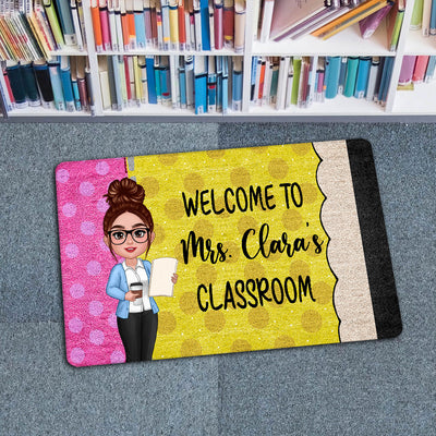 Teacher Pencil Welcome To Classroom - Personalized Doormat - Back To School Gift For Teacher