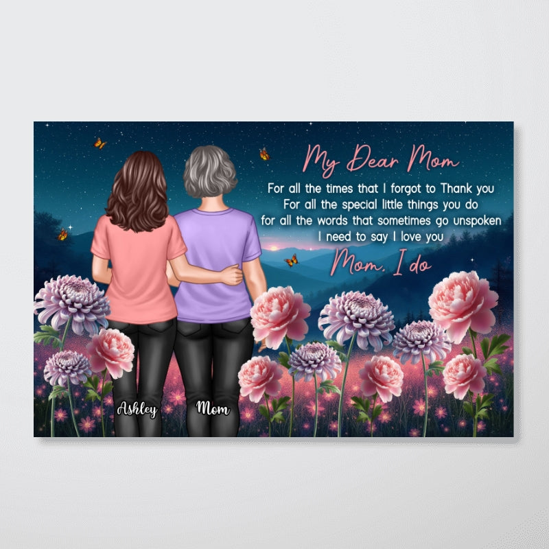 Mom Thank You Gift, Gift From Daughter Birth Flower Personalized Poster