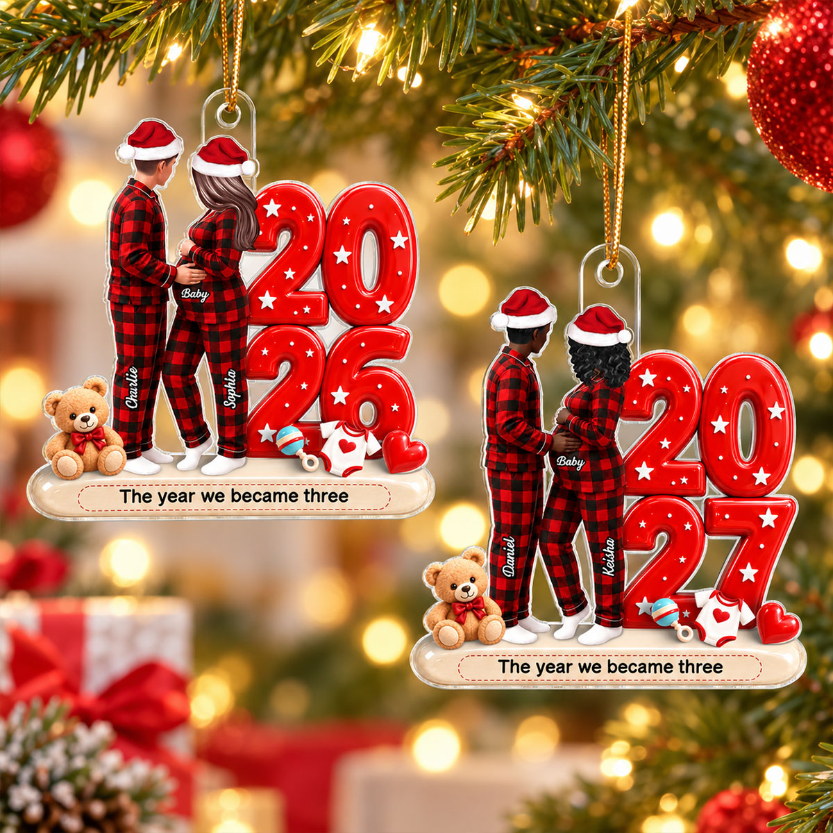 Trending Expecting Parents Christmas Pregnancy - Personalized Acrylic Ornament