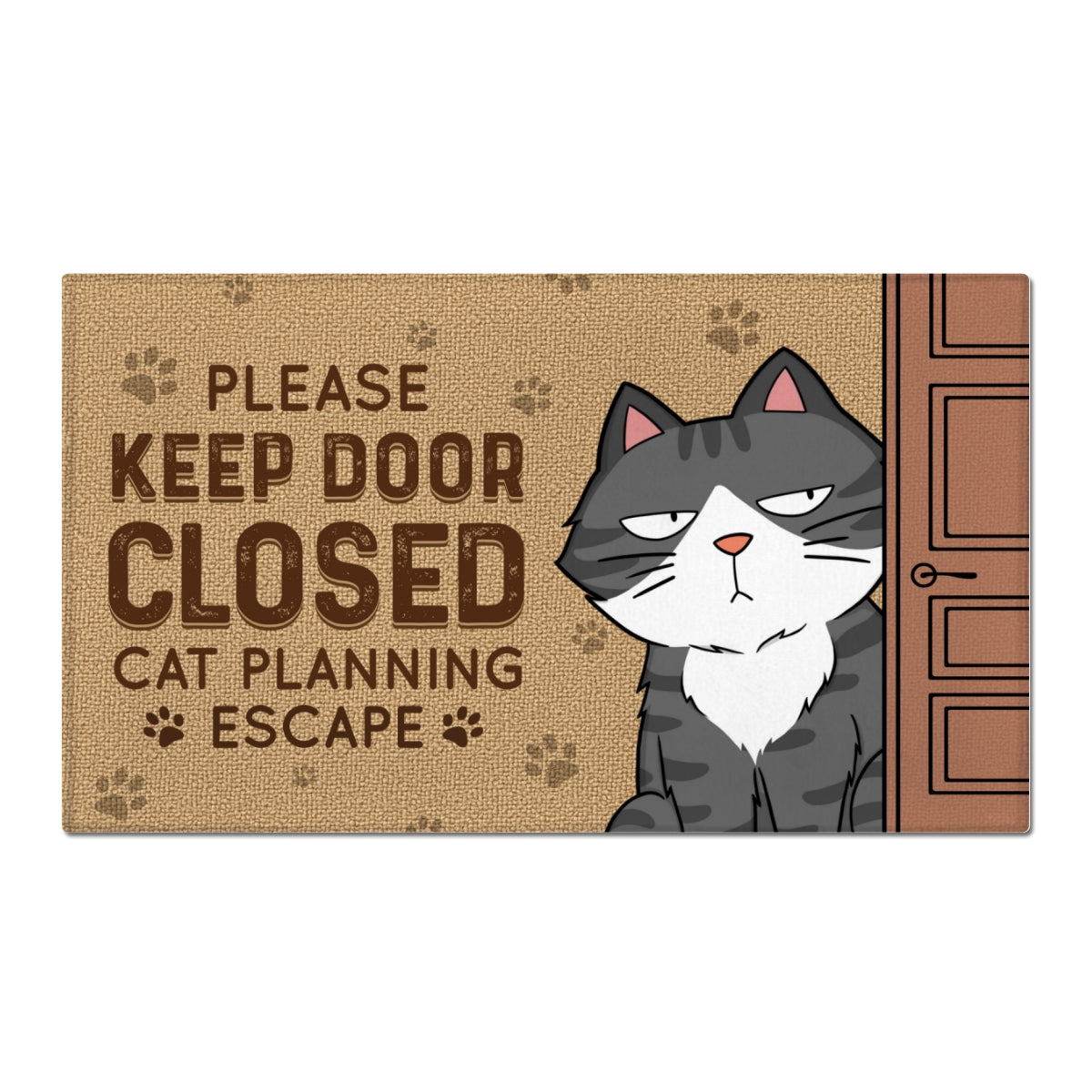 Cats Planning Escape Funny Personalized Doormat