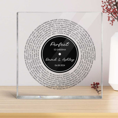 Custom Couple Favorite Song Vinyl Record Personalized Square Acrylic Block Plaque, Heartfelt 2025  Gift For Couple, For Him, For Her