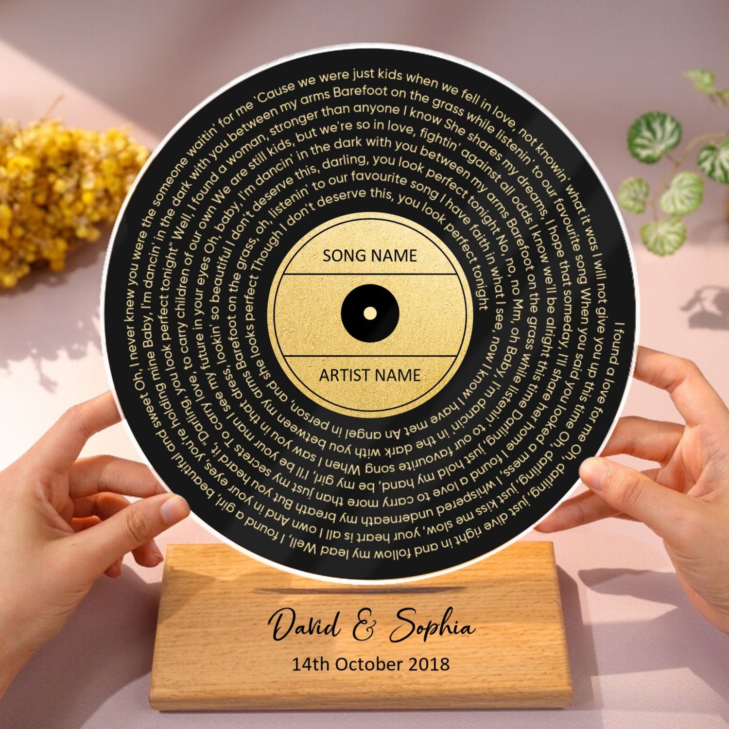 Couple First Dance Favorite Song Lyrics Personalized Acrylic Song Plaque, Perfect Home Decor, Couple Gift, Wedding Gift, Anniversary Gift For Her For Him
