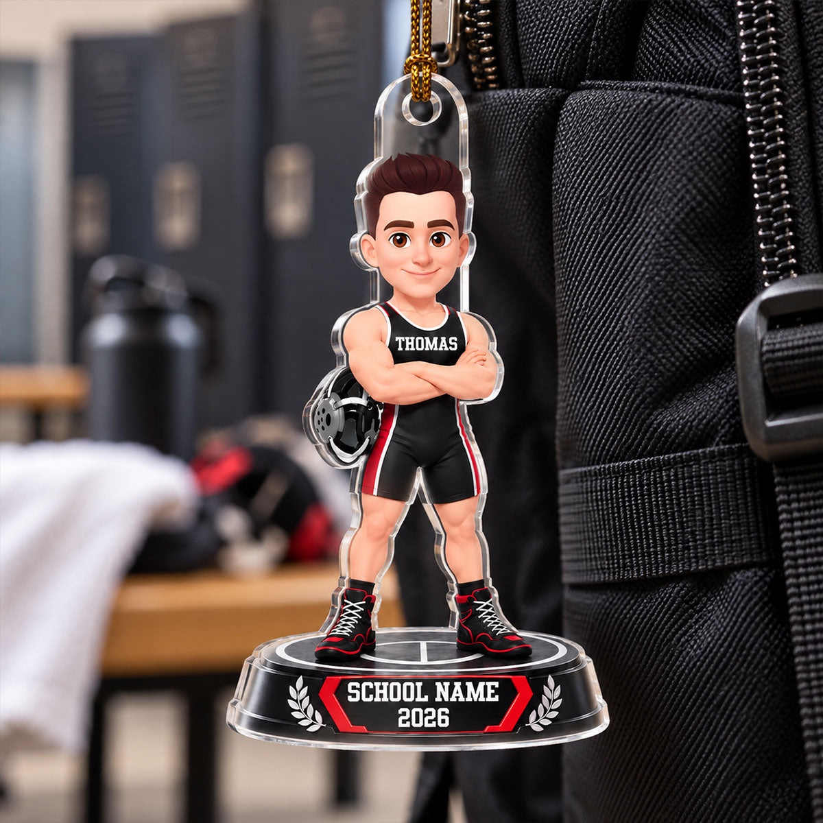 Wrestling Boy Girl 2D Flat - Personalized Acrylic Ornament - Christmas Gift For Granddaughter Grandson