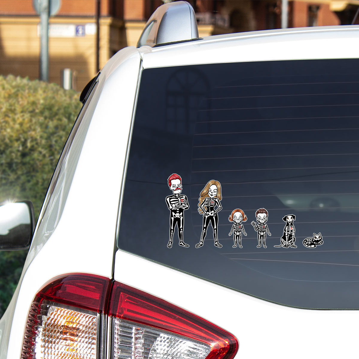 Stick Figure Family Personalized Car Decal, Halloween Decor