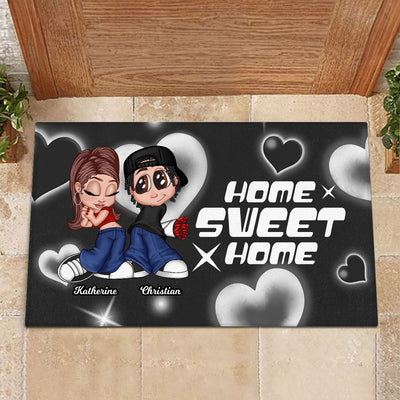 Y2K Couple Gift For Him For Her Personalized Doormat