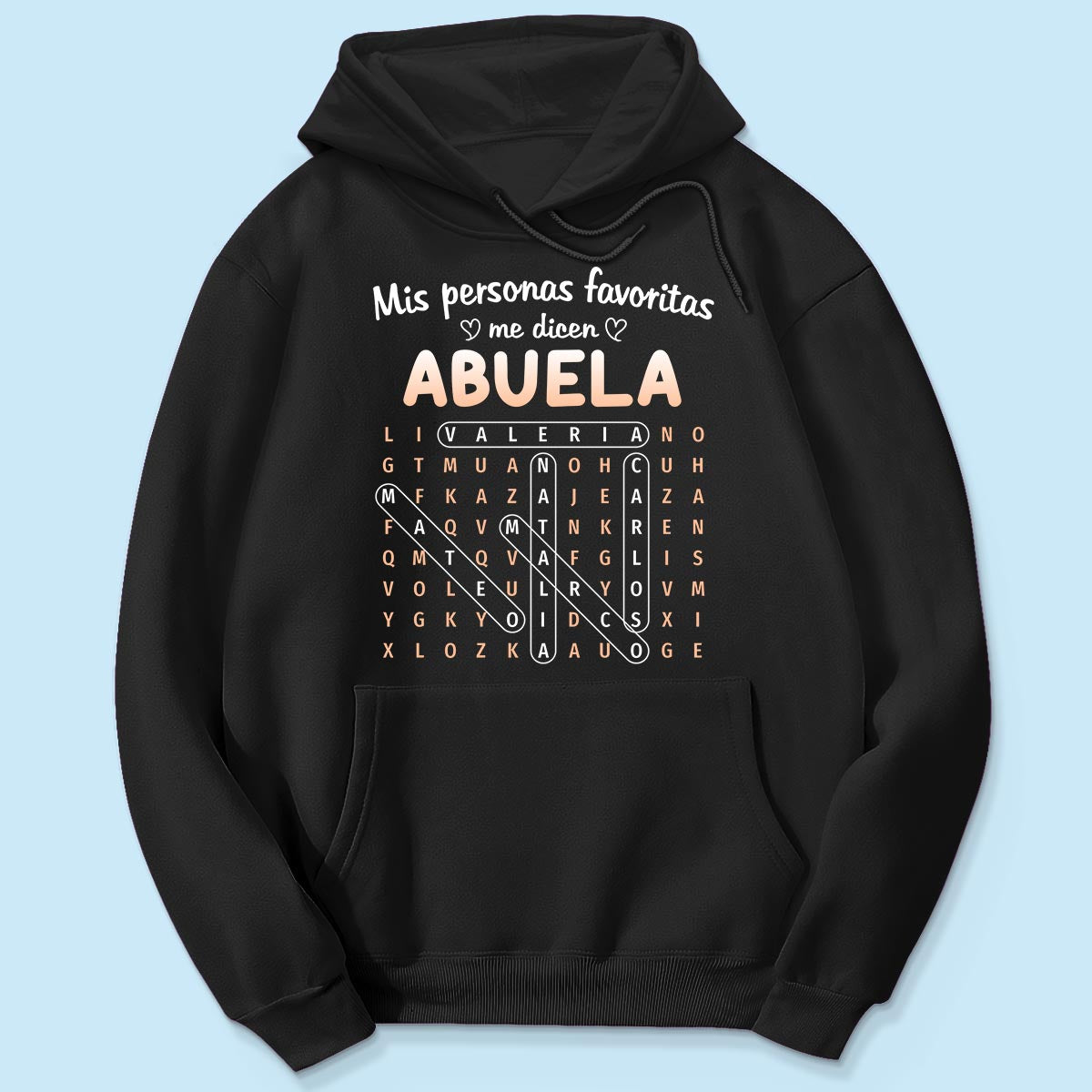 My Favorite People Call Me Abuela Word Search Puzzle - Personalized Shirt - Mother's Day Gift for Spanish Grandma