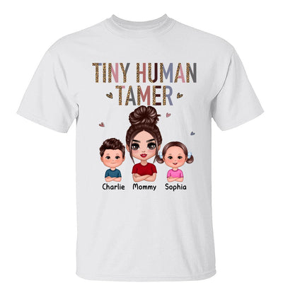 Tiny Human Tamer Doll Mother Kids Leopard Pattern Funny Personalized Shirt