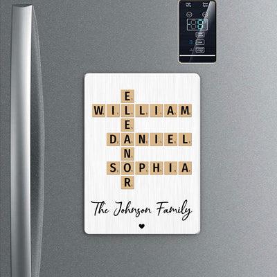 Family Crossword Art - Created In A Moment, Treasured Forever Personalized Acrylic Fridge Magnet