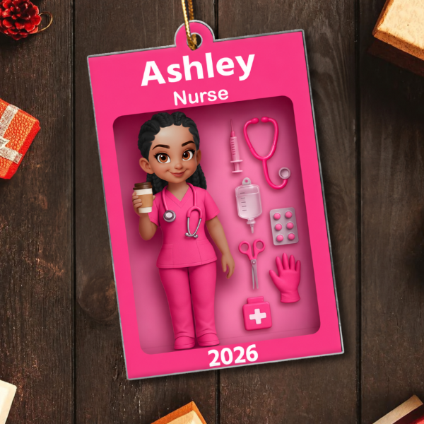 Personalized Nurse In Toy Box 3D Acrylic Ornament, Special Christmas Gift For Nurse, For Co-workers