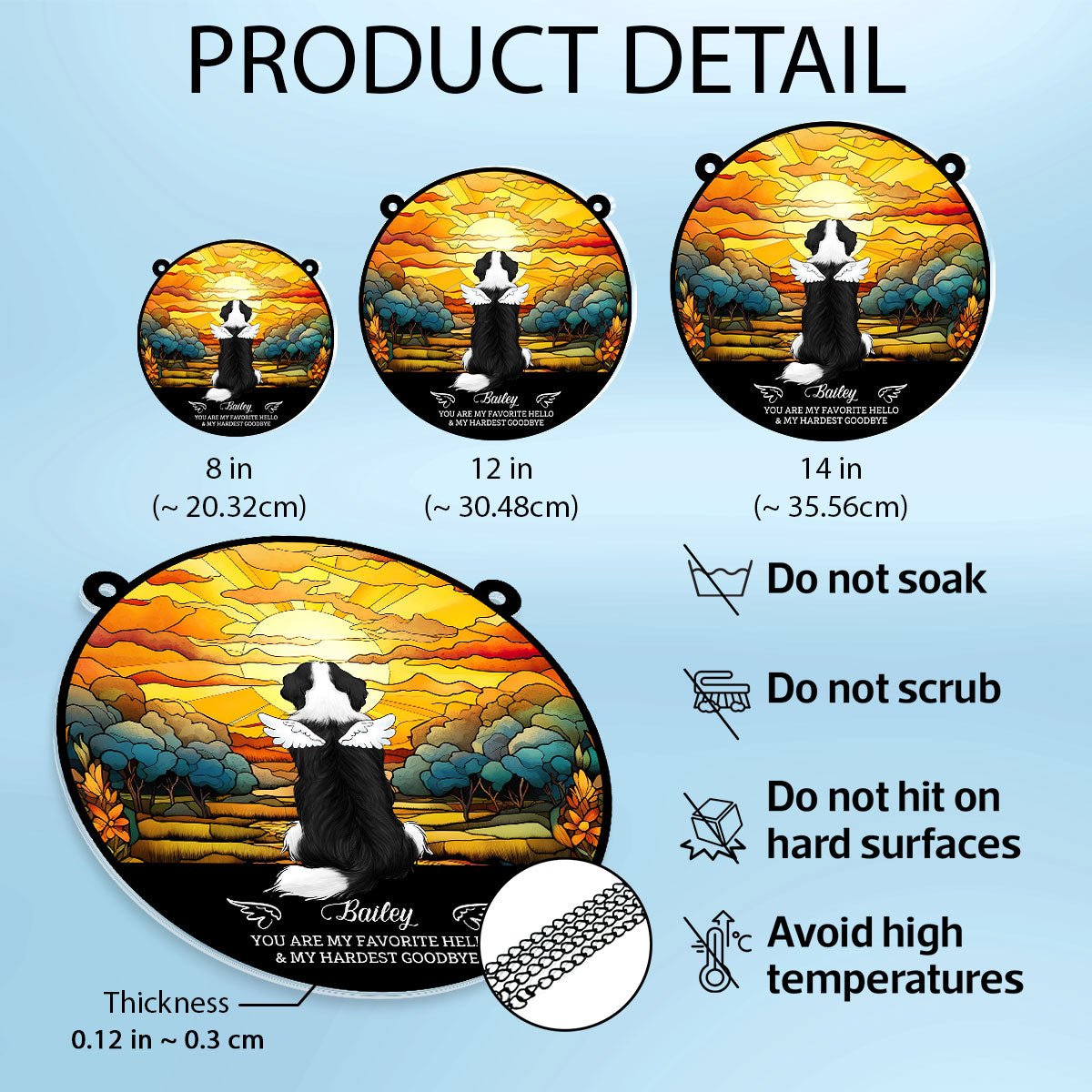 Loss Of Dogs Sympathy Gift Personalized Dog Memorial Suncatcher
