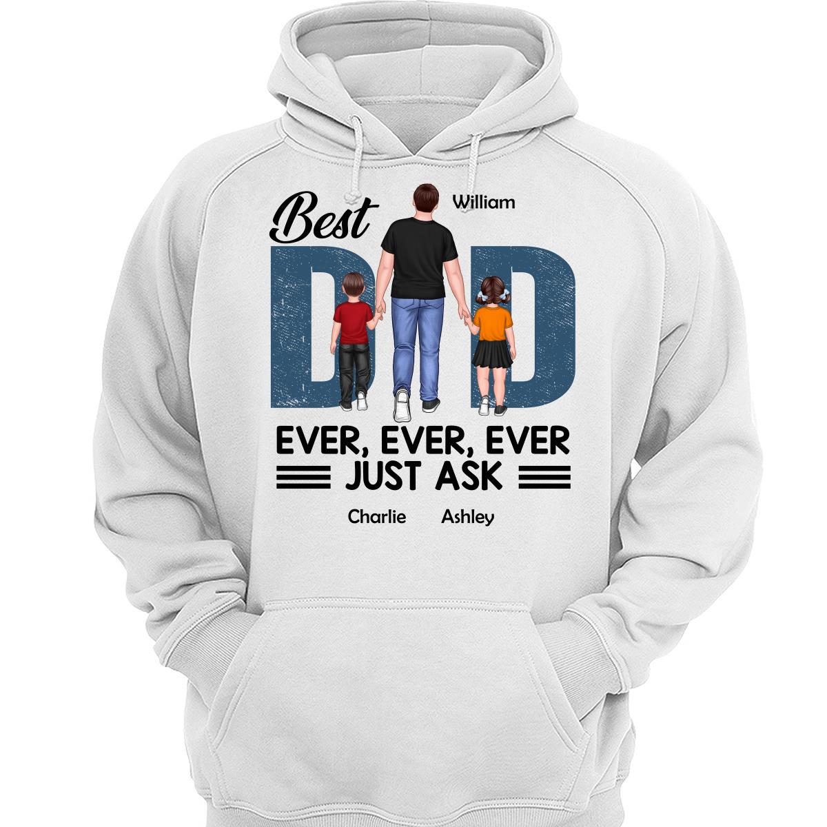 Best Dad Ever Walking Dad And Kids Personalized Shirt