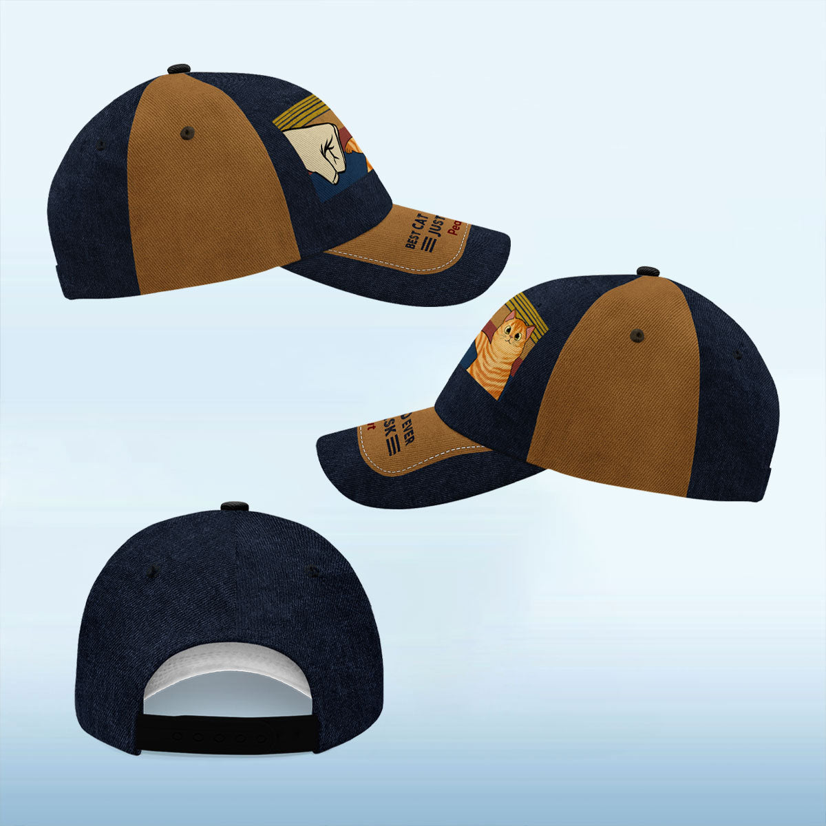 Best Cat Dad Ever Fluffy Cat Personalized Classic Cap, Gift For Cat Dad, Gift For Him