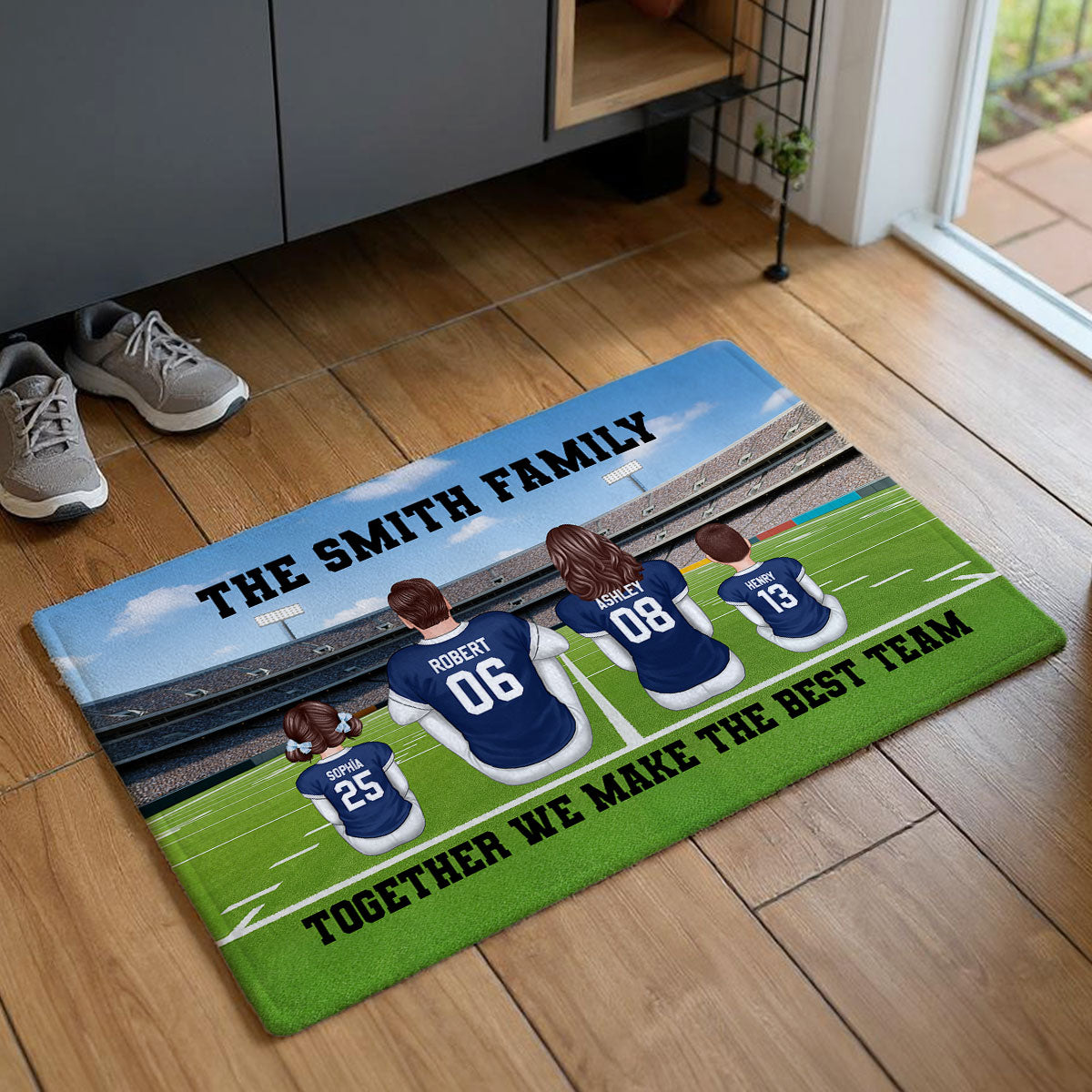 American Football Team Family Football Season Personalized Doormat