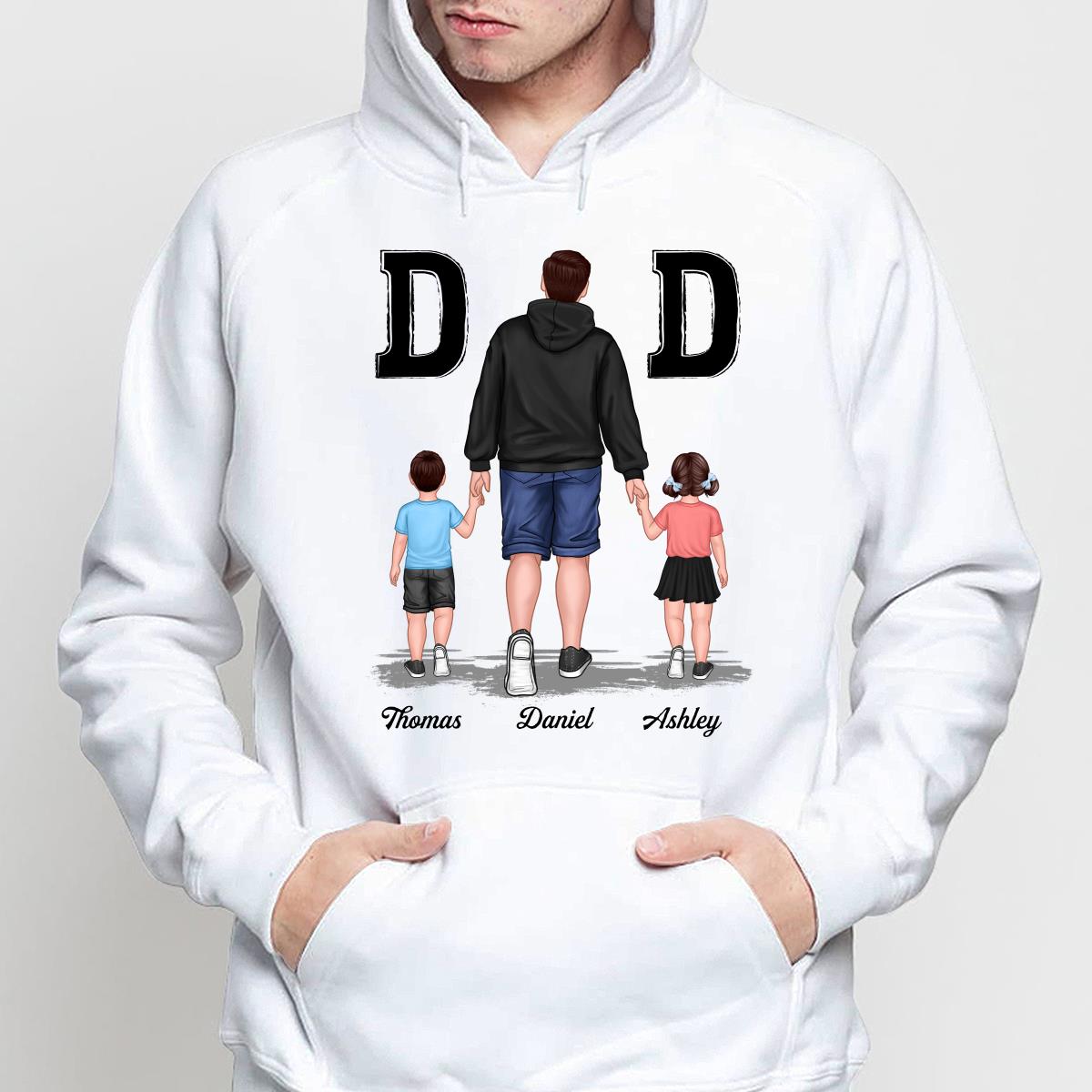 Dad And Son Daughter Walking Gift For Dad Personalized Shirt