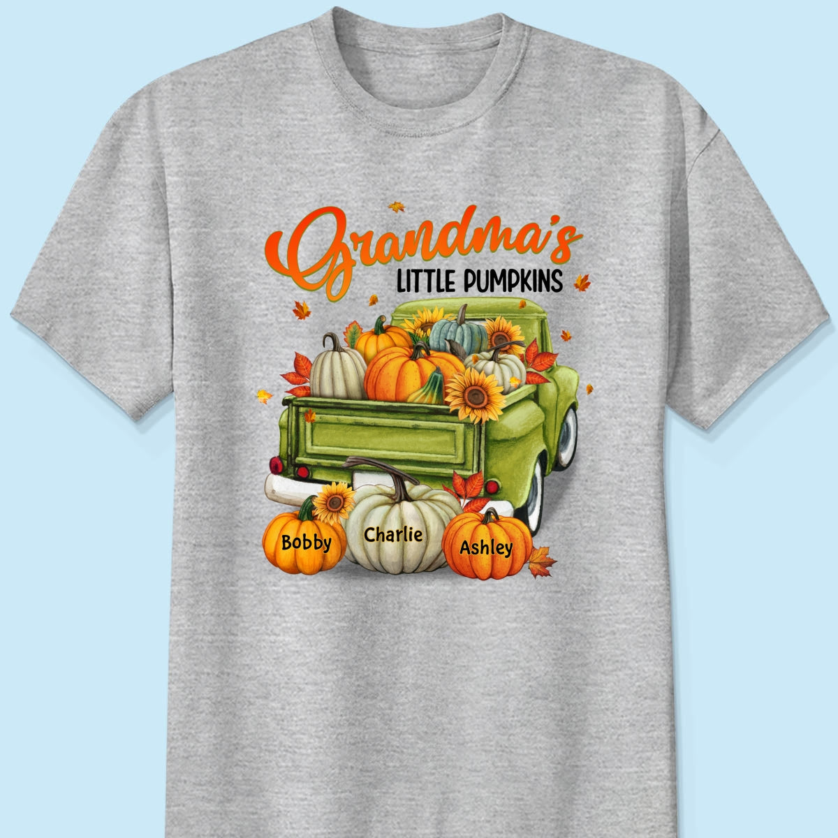 Grandma's Little Pumpkins Personalized Shirt - Fall Season Gift For Grandma