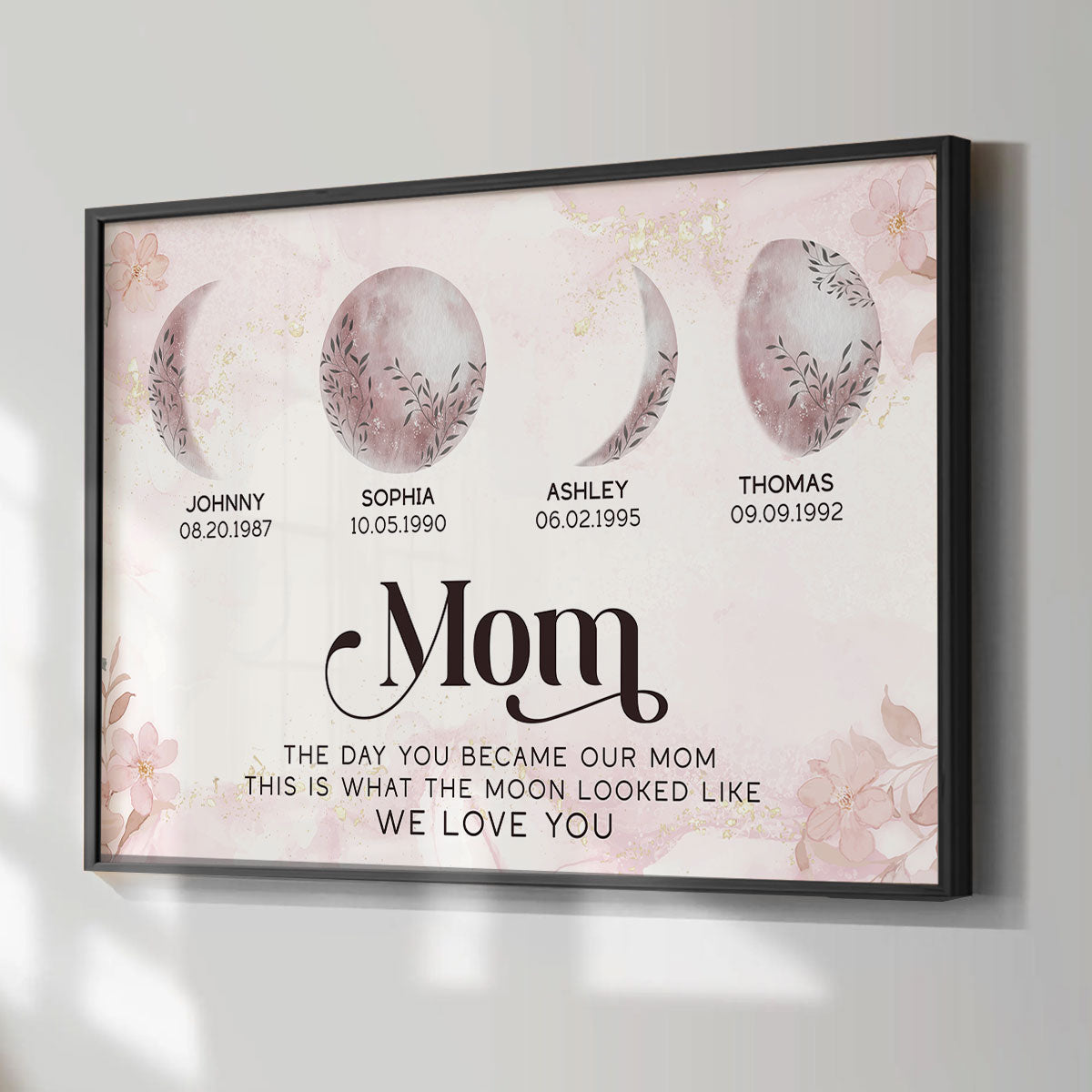 This Is What The Moon Looked Like The Day You Became Mom Grandma Custom Birth Moon Phase Personalized Poster