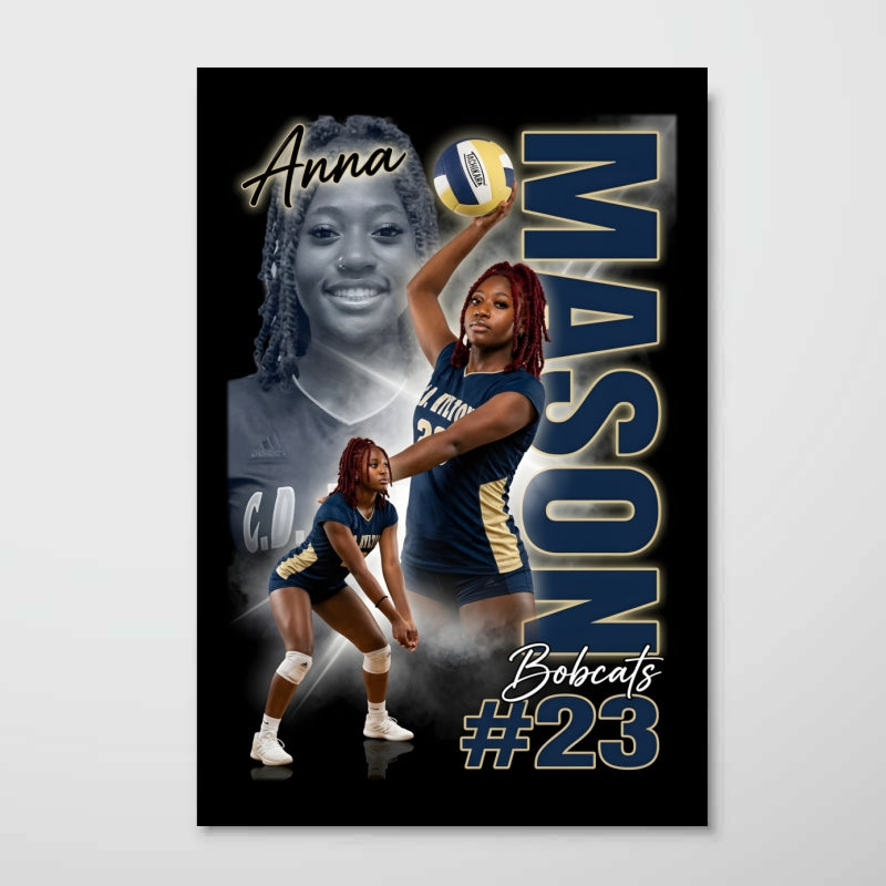 Custom Player Sport - Personalized Poster - Football Baseball Basketball Wall Art, Gift for Him, Boys Girls Room Decor