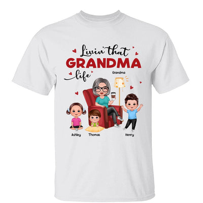 Livin‘ That Grandma Life Doll Grandma Grandkids Personalized Shirt