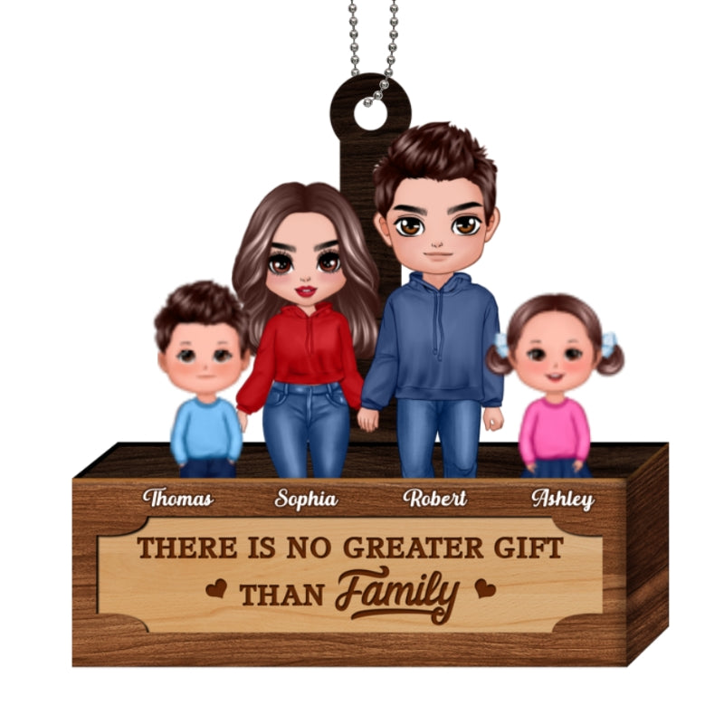 No Greater Gift Than Family Personalized Wooden Ornament