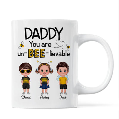 Daddy Mommy Grandpa Grandma You Are Un-BEE-lievable Personalized Mug