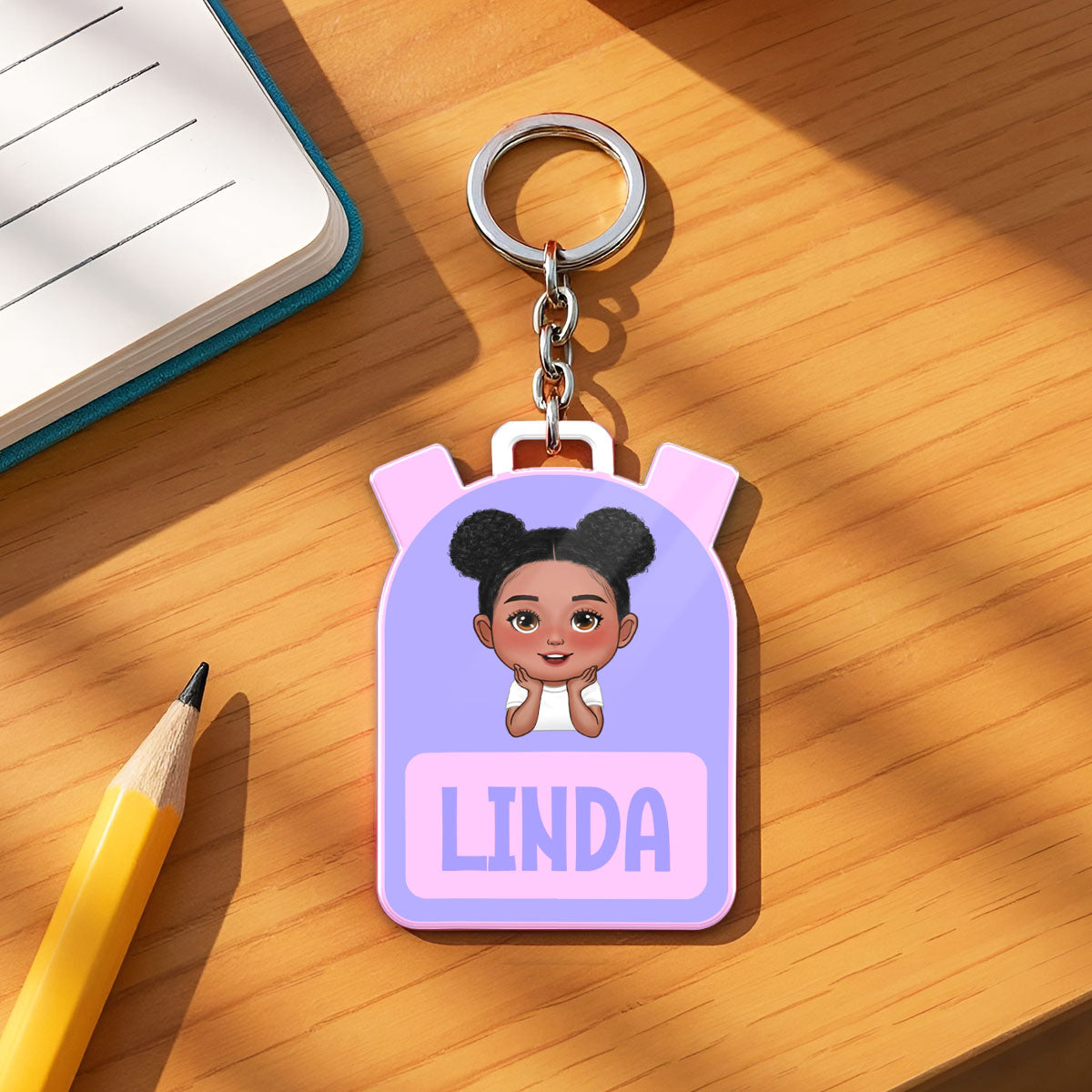Kid Back To School Personalized Name Tag, Acrylic Keychain