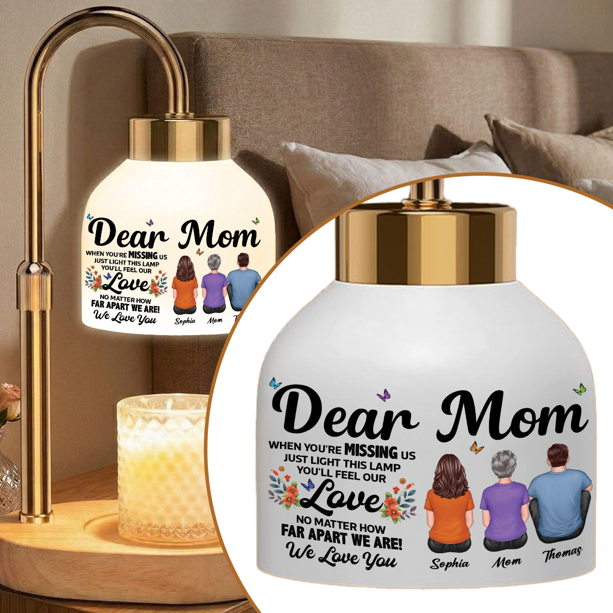 Dear Mom When You Are Missing Us - Personalized Candle Warmer Lamp - Mother's Day Gift For Mom