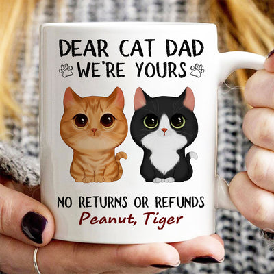 Dear Human Servant We‘re Yours Watercolor Cute Cat Personalized Mug