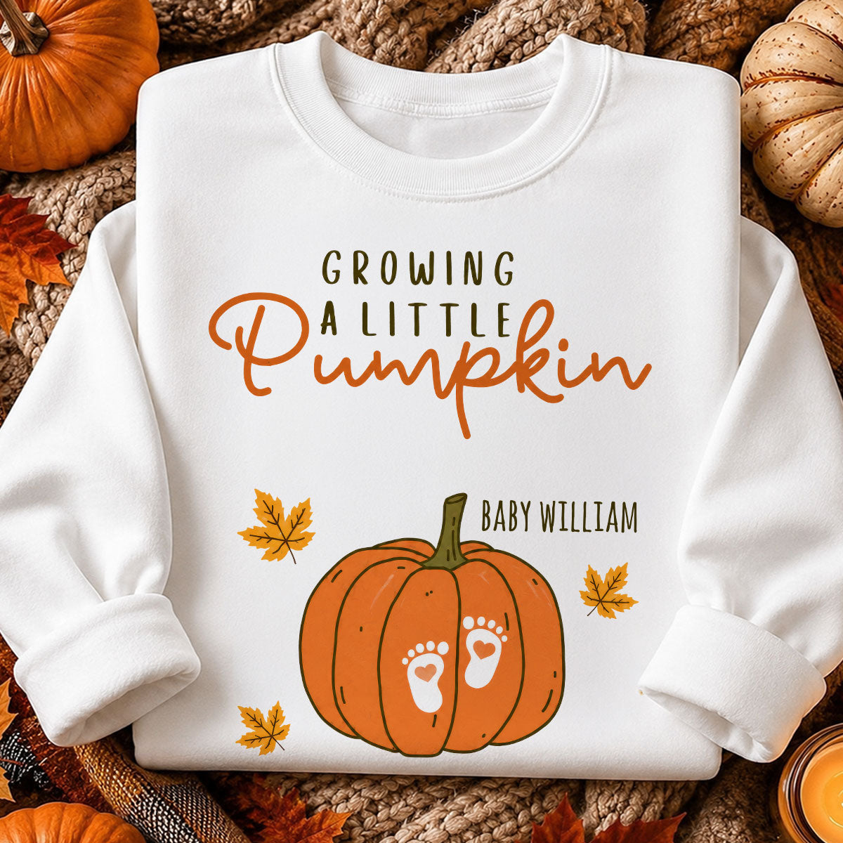 Trending Growing A Little Pumpkin - Personalized Shirt - Fall Season Gift For Wife, Daughter