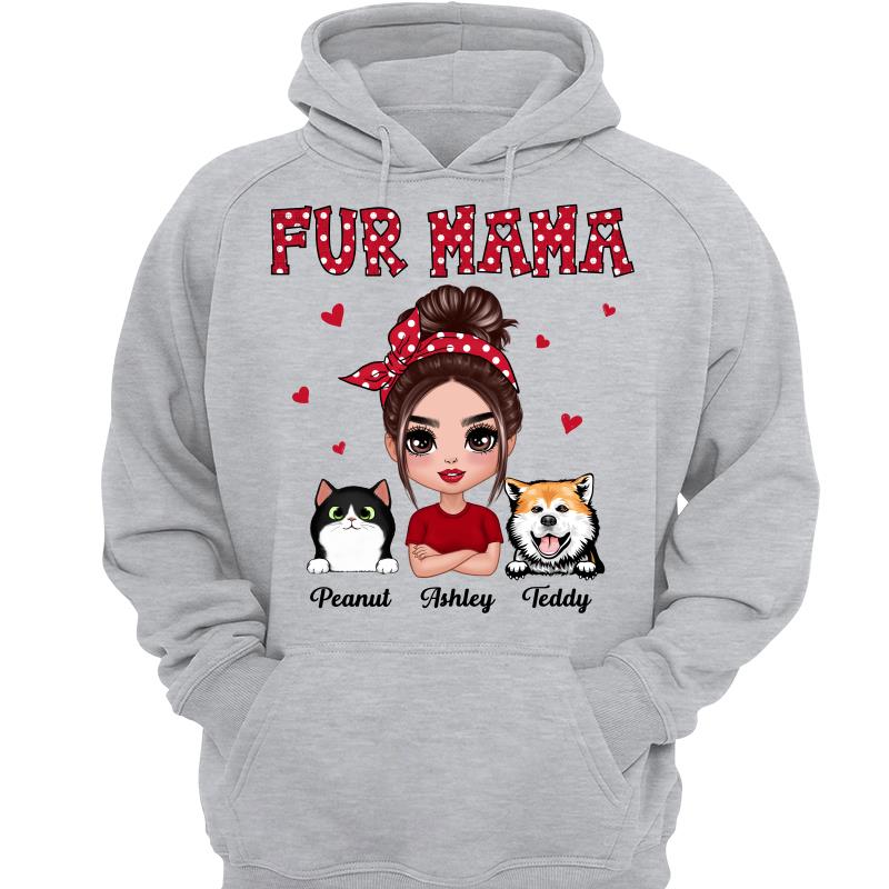 Polka Dot Pattern Dog Cat Mom Fur Mama Personalized Shirt