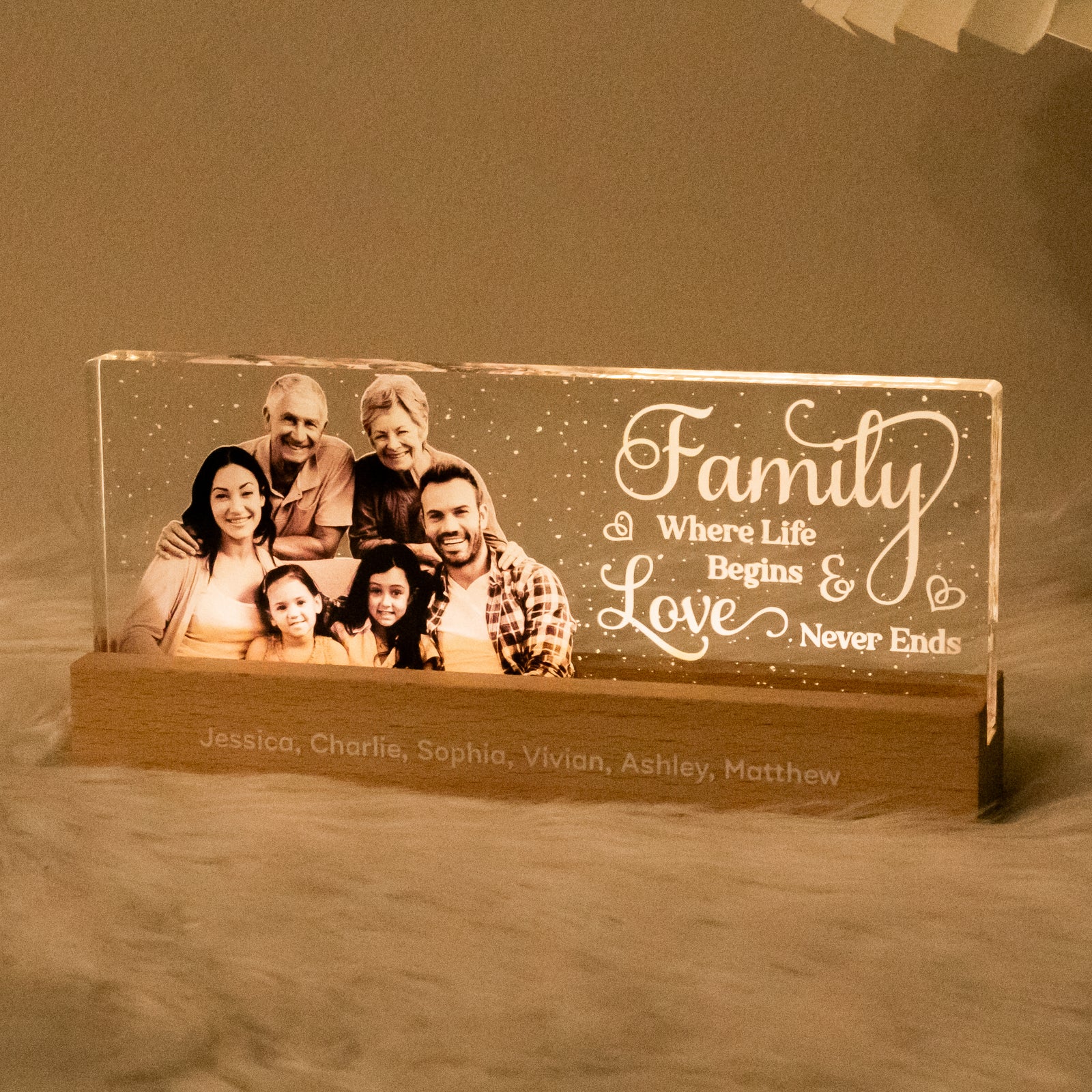 Father's Day Delight -  Monochrome Memories in Full Flight - Custom LED Night Light
