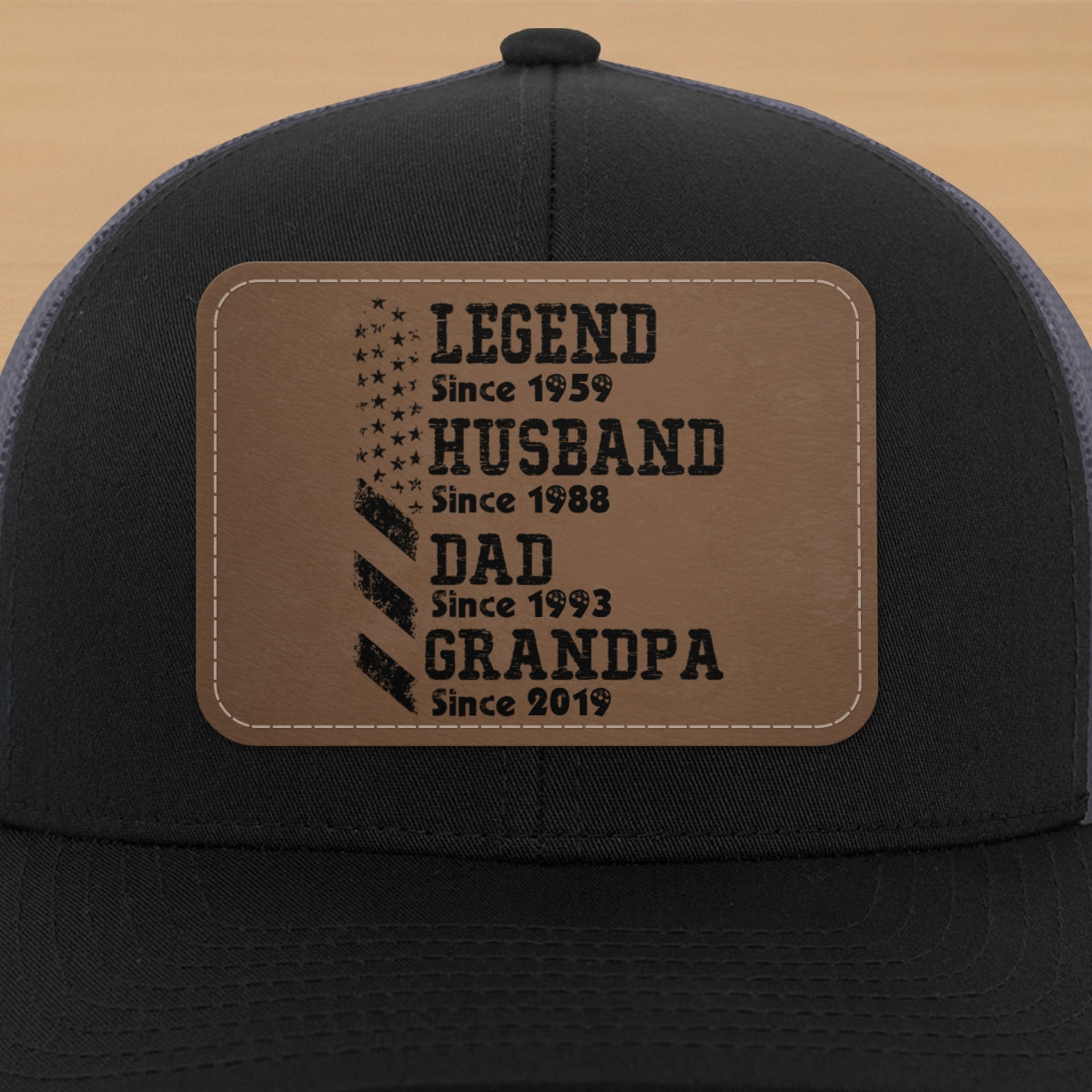 Personalized Legend Husband Dad Papa Since Father's Day Leather Patch Hat