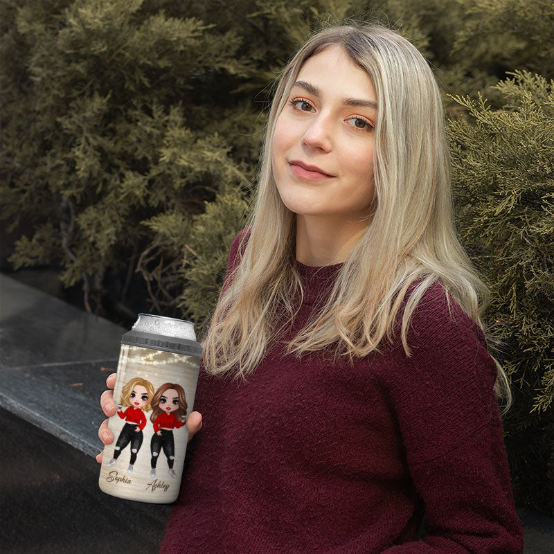 Bestie Sister Nutrition Fact Perfect Gift For Best Friends Personalized Multi-use Tumbler 4 In 1 Can Cooler
