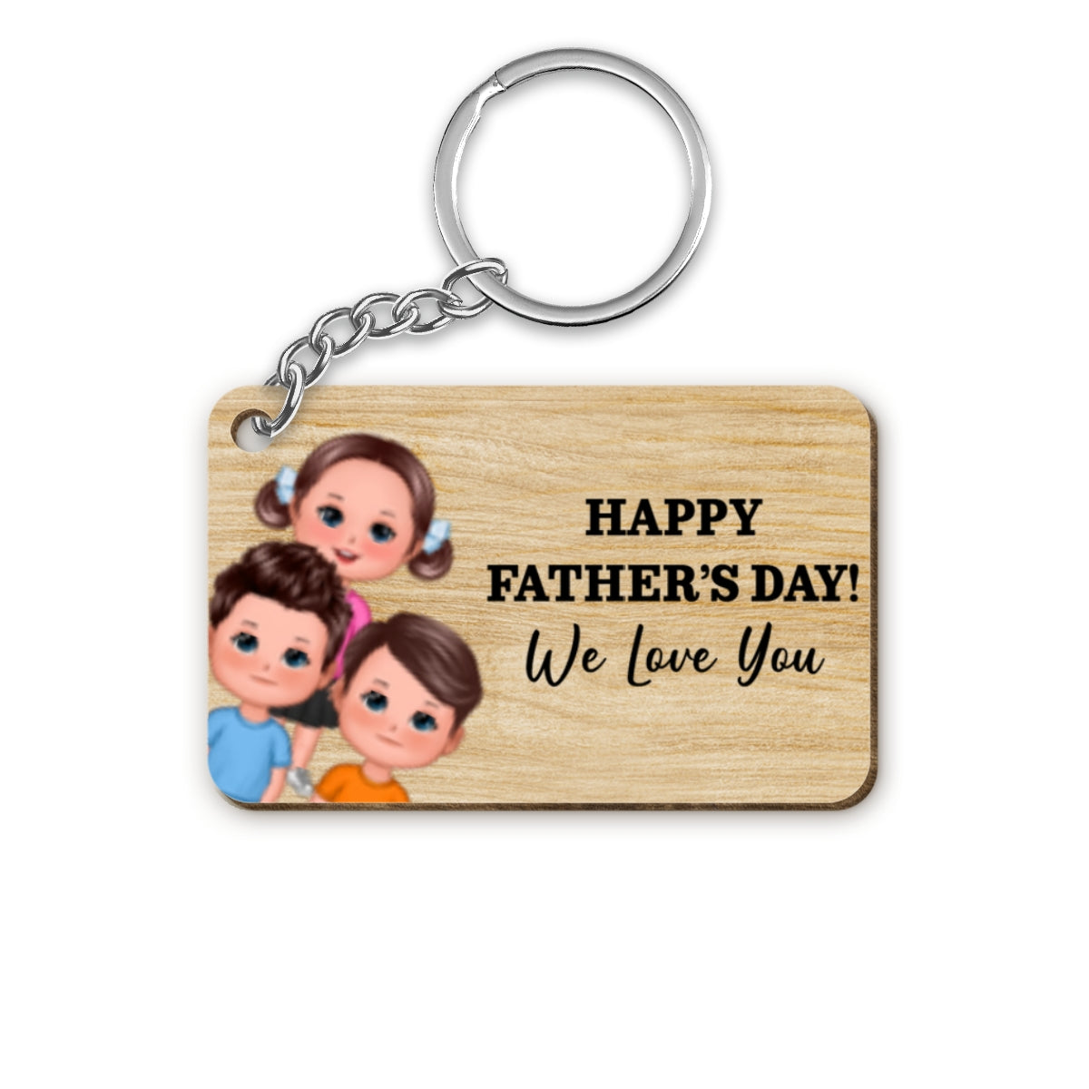 Happy Father‘s Day We Love You Personalized Wooden Keychain